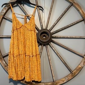 Mustard yellow mini dress